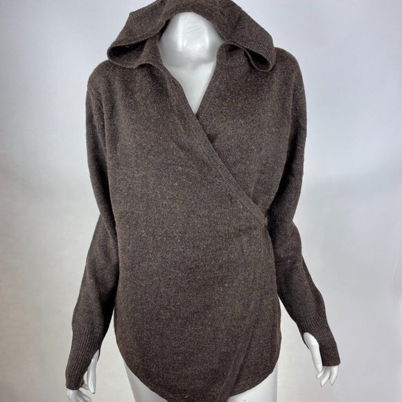 Betabrand Black Sheep Wool Sweater Wrap Hooded Long Sleeve‎ Women S M NWOT $168 - Picture 1 of 16